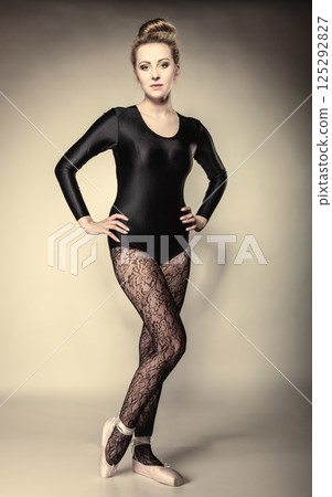 Graceful woman ballet dancer full length Graceful woman ballet dancer full length 125292827