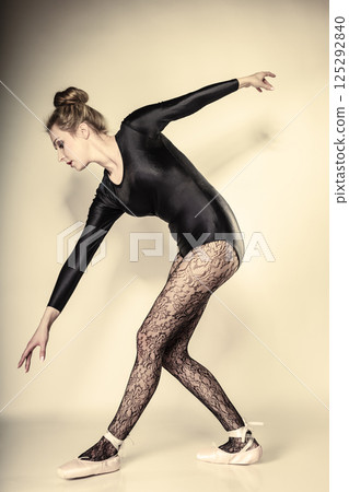 Graceful woman ballet dancer full length Graceful woman ballet dancer full length 125292840