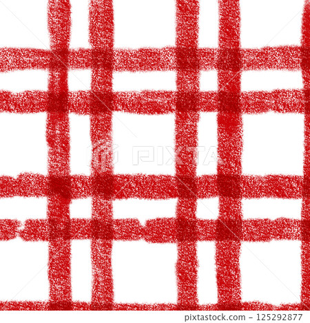 Red Plaid Gingham Check Hand Drawn Background Pattern Overlay 125292877