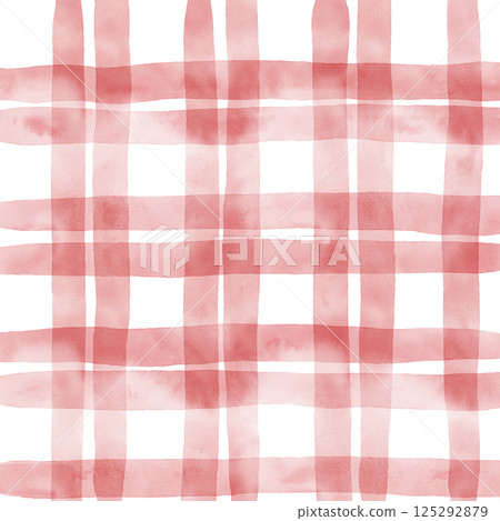 Red Plaid Gingham Check Hand Drawn Background Pattern Overlay Red Plaid Gingham Check Hand Drawn Background Pattern Overlay 125292879