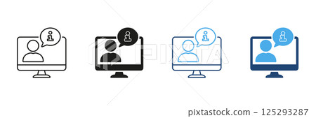 Computer User Information Icon Set. Online Support, Customer Service, And Digital Assistance Outline And Silhouette Symbol Collection. Communication And Help Desk. Isolated Vector Illustration Computer User Information Icon Set. Online Support, Customer Service, And Digital Assistance Outline And Silhouette Symbol Collection. Communication And Help Desk. Isolated Vector Illustration 125293287