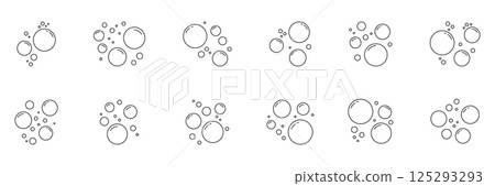 Soap Bubbles Line Icon Set. Collection Of Floating Air Bubbles With Different Sizes And Highlights Outline Symbol Collection. Editable Stroke. Isolated Vector Illustration Soap Bubbles Line Icon Set. Collection Of Floating Air Bubbles With Different Sizes And Highlights Outline Symbol Collection. Editable Stroke. Isolated Vector Illustration 125293293