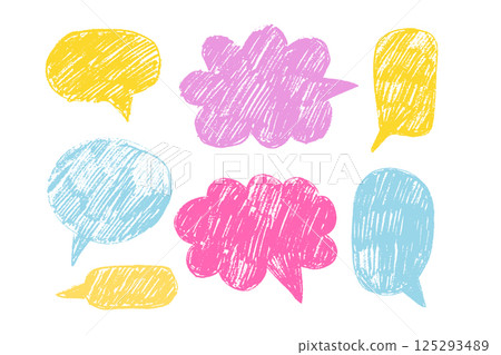 Empty colorful hand drawn grunge pencil speech bubbles set in doodle style. Hand drawn crayon, charcoal, chalk cloud message backgrounds. Vector balloon speak sign dialog communication frame. Vector Empty colorful hand drawn grunge pencil speech bubbles set in doodle style. Hand drawn crayon, charcoal, chalk cloud message backgrounds. Vector balloon speak sign dialog communication frame. Vector 125293489