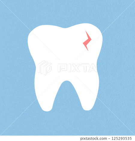 White tooth mockup with red crack collage illustration White tooth mockup with red crack collage illustration 125293535