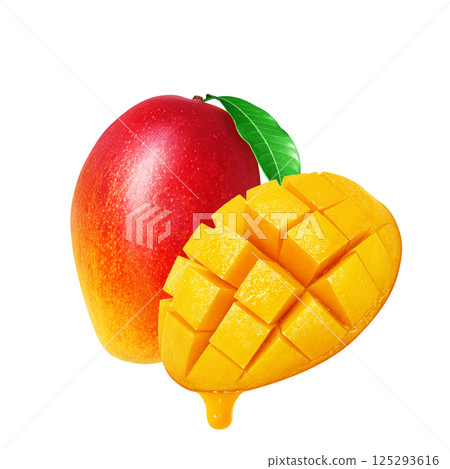 Mango illustration realistic white background Mango illustration realistic white background 125293616