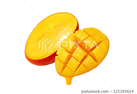 Mango illustration realistic white background 125293624