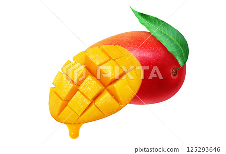 Mango illustration realistic white background 125293646