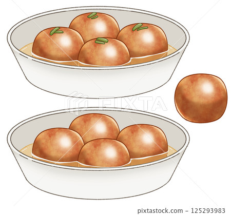 Gulab Jamun 盛放在盤子裡,每塊 Gulab Jamun 盛放在盤子裡,每塊 125293983