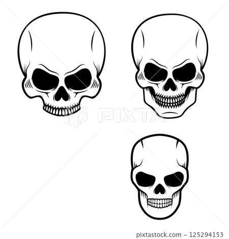 Set of the human skulls in vector 125294153