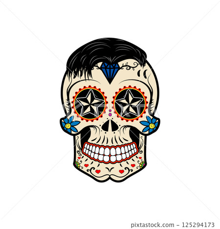 Illustration of mexican sugar skull. Day of the dead. Illustration of mexican sugar skull. Day of the dead. 125294173