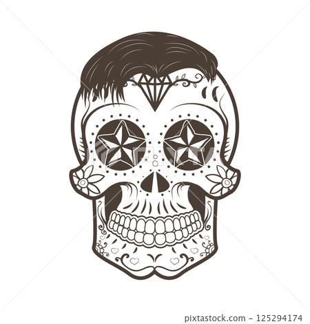 Illustration of mexican sugar skull. Day of the dead. 125294174