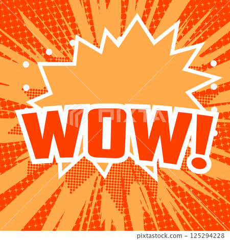 Comic style "WOW" phrase on abstract background 125294228