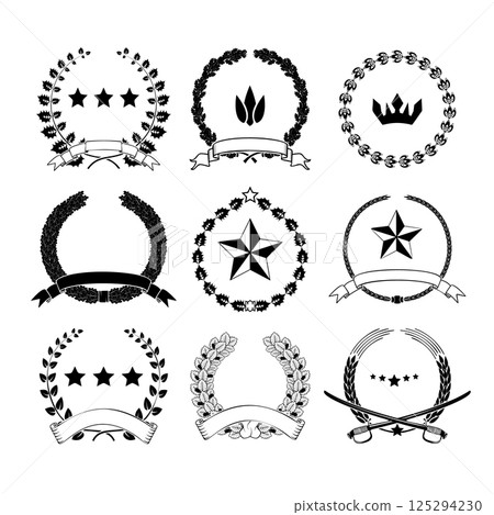 A set of four vector wreaths 125294230