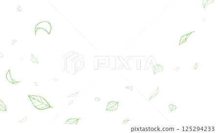 Simple leaf fluttering background illustration_line drawing_16:9 Simple leaf fluttering background illustration_line drawing_16:9 125294233