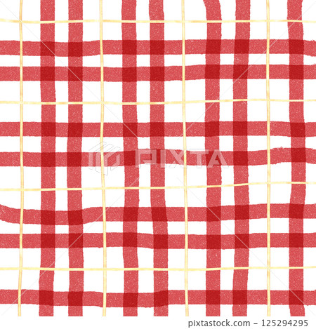 Gold Red Plaid Gingham Check Hand Drawn Background Pattern Overlay Gold Red Plaid Gingham Check Hand Drawn Background Pattern Overlay 125294295
