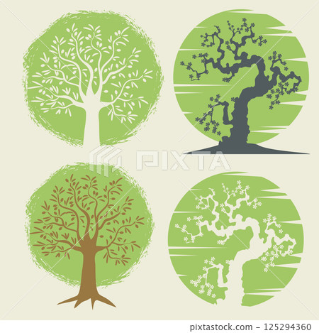 landscaping logo templates. Eco lifestyle sign template. Design element for logo, label, badge. Vector illustration. 125294360