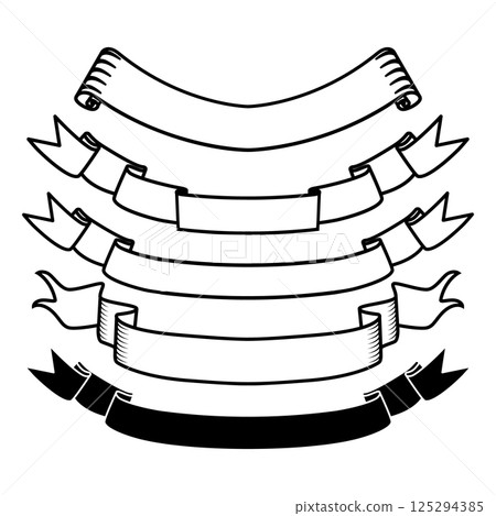 Set of the vector ribbons.design elements in vector Set of the vector ribbons.design elements in vector 125294385