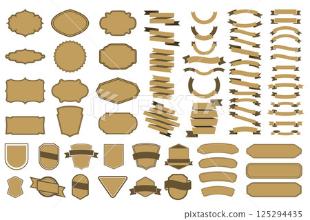 Set of ribbons. Ribbon banner set. Design elements for logo, label, emblem, sign. Vector illustration. 125294435