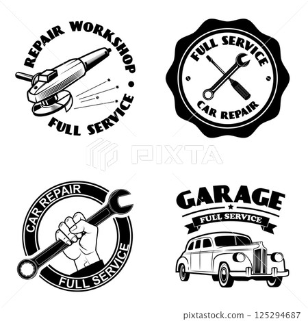 car service labels.Set of design elements in vector car service labels.Set of design elements in vector 125294687