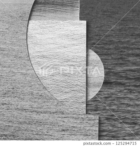 Abstract black and white paper collage illustration with water elements 125294715