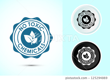 No Toxic Chemicals icon design illustration. No harmful chemical sign in color, black and white 125294869