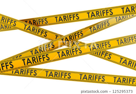 Yellow Tariff Tapes. 3D rendering 125295373