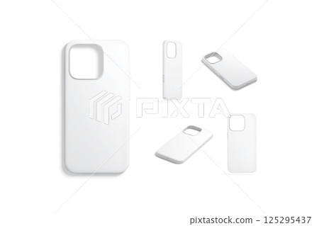Blank white phone case mockup, different views Blank white phone case mockup, different views 125295437