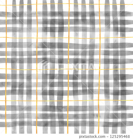 Gold Black Plaid Tartan Gingham Check Hand Drawn Background Pattern Overlay Gold Black Plaid Tartan Gingham Check Hand Drawn Background Pattern Overlay 125295468
