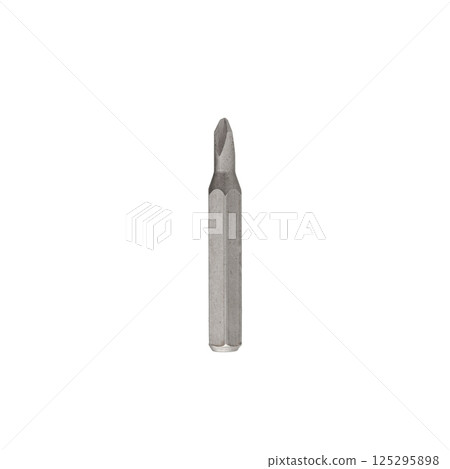 Iron bit for screwdriver and drill on Isolated on a white background 125295898