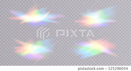 Explore Colorful Light Effects and Vibrant Rainbow Flare Overlays for Artistic and Creative Design Projects 125296034