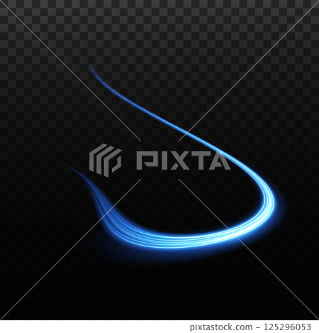 Explore Our Beautiful and Elegant Blue Light Curve Design for Stunning Graphic Enhancements and Upgrades 125296053