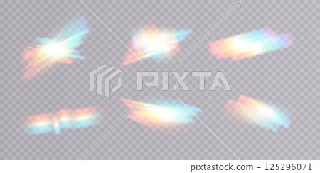 Stunning and Colorful Light Effects Perfect for Use in Graphic Design and Art Projects Across Various Media 125296071