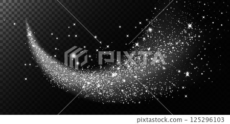 An Elegant Sparkling Crescent adorned with Shimmering Stars and Beautiful Glitter Effects that Dazzle the Eye 125296103