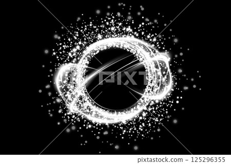 An Abstract Sparkling Light Effect set against a deep black background, evoking a sense of wonder and awe An Abstract Sparkling Light Effect set against a deep black background, evoking a sense of wonder and awe 125296355
