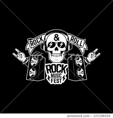 Rock festival flyer template. Rock and roll party 125296456