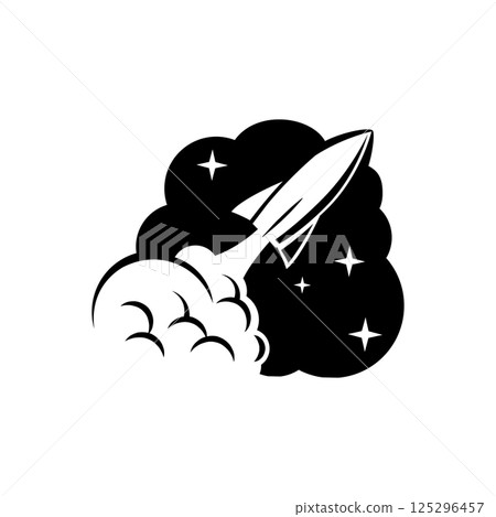 Rocket. Set of logo templates with rocket launch. Vector illustration. 125296457