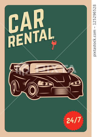 car rental old style flyers. Vector illustration 125296528