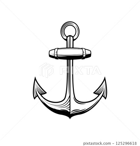 anchor isolated on white background. Design element for emblem, label, sing, brand mark, poster, t-shirt 125296618