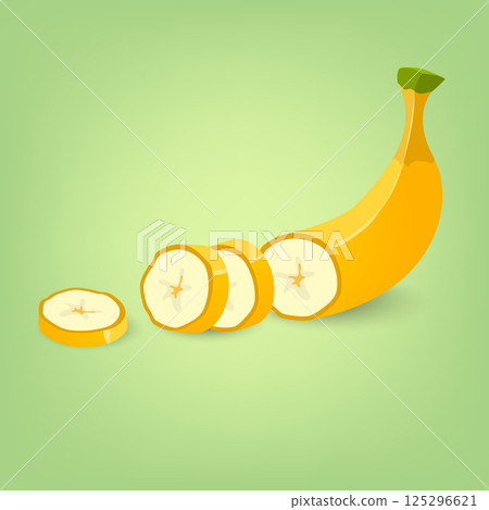 Fresh banana fruit icon. Vector illustration. 125296621