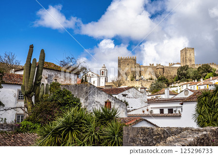 The Castle of Obidos, Castelo de Obidos is a well preserved medieval palace in the town of Obidos in Portugal The Castle of Obidos, Castelo de Obidos is a well preserved medieval palace in the town of Obidos in Portugal 125296733