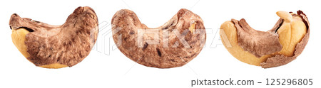 cashew nut with shell isolated on white background cashew nut with shell isolated on white background 125296805