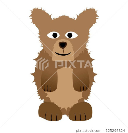 Cute brown bear isolated on a white background Cute brown bear isolated on a white background 125296824