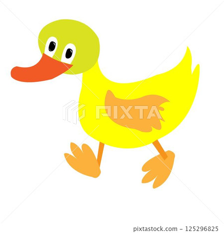 Cute cartoon duck isolated on a white background 125296825