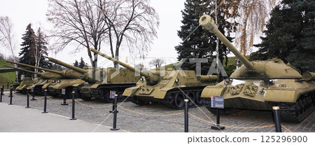 Kiev, Ukraine March 20, 2020: military equipment for public viewing at the National Museum of the History of Ukraine in World War II 125296900
