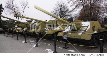 Kiev, Ukraine March 20, 2020: military equipment for public viewing at the National Museum of the History of Ukraine in World War II 125296901