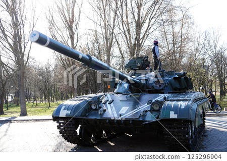 Kiev, Ukraine March 20, 2020: military equipment for all to see in the Victory Park 125296904