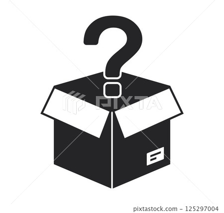 black icon box question mark. what in the box 125297004