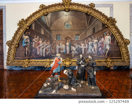 Mafra, Portugal - Apr 11, 2025: Interior of the Mafra National Palace at Mafra, Portugal. 125297489