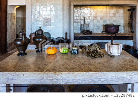 Mafra, Portugal - Apr 11, 2025: Interior of the Mafra National Palace at Mafra, Portugal. Mafra, Portugal - Apr 11, 2025: Interior of the Mafra National Palace at Mafra, Portugal. 125297492