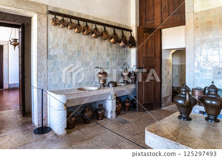 Mafra, Portugal - Apr 11, 2025: Interior of the Mafra National Palace at Mafra, Portugal. Mafra, Portugal - Apr 11, 2025: Interior of the Mafra National Palace at Mafra, Portugal. 125297493